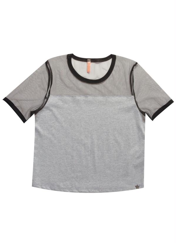 

Blusa Juvenil com Manga em Tule Cinza