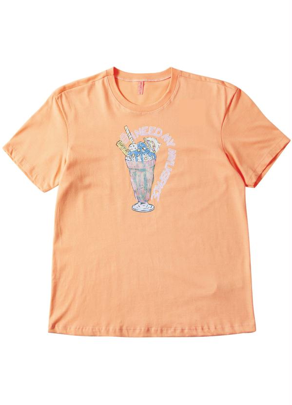 

T-Shirt Juvenil com Estampa Laranja