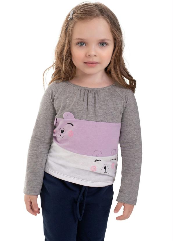 

Blusa Infantil Cute Bear Cinza