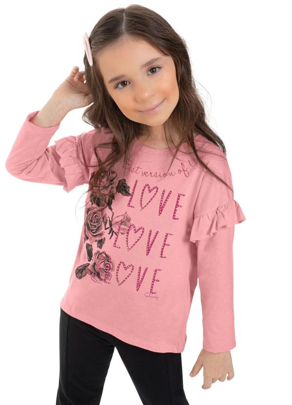 

Blusa Infantil Love Roses Rosa