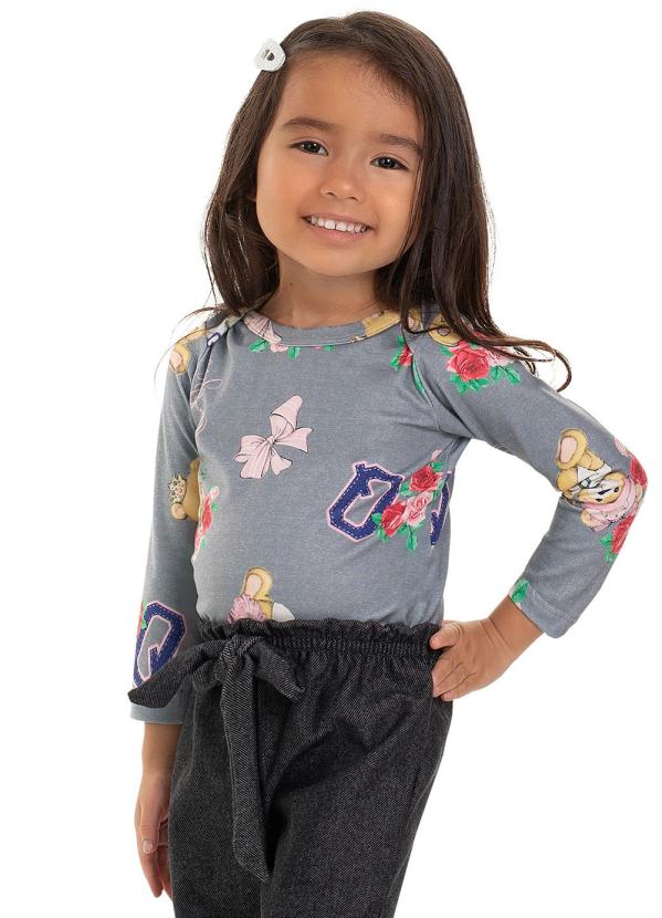 

Blusa Infantil Manga Longa Cinza