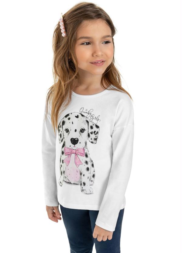 

Blusa Infantil Manga Longa Dálmata Branco