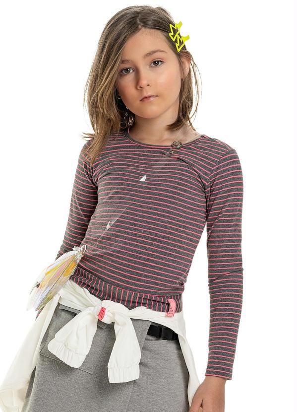 

Blusa Infantil Manga Longa em Cotton Cinza