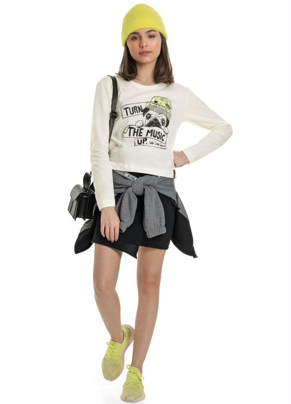 

Blusa Infantil Manga Longa Off White, Bege