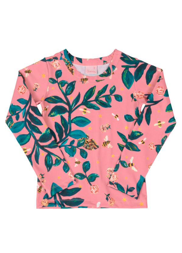 

Blusa Infantil Manga Longa Rosa