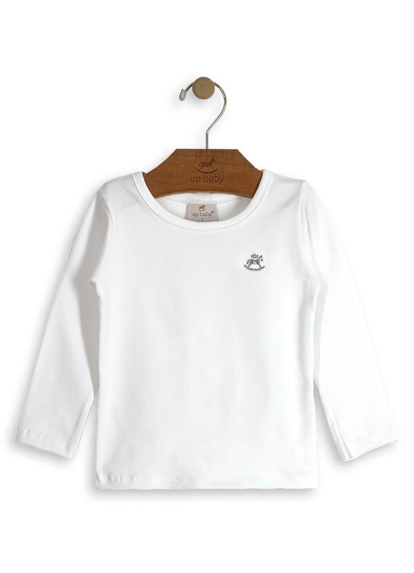 

Blusa Manga Longa em Algodão Branco Up Baby