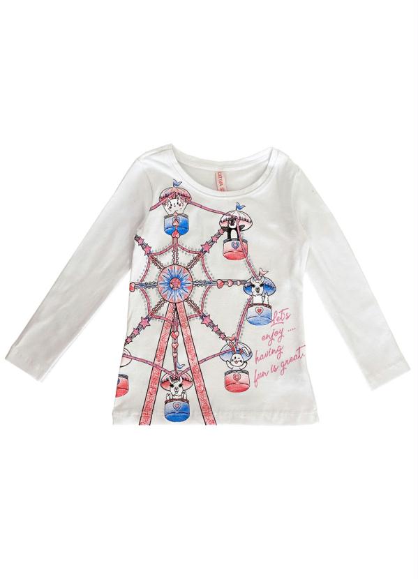 

Blusa Manga Longa Estampada Branco