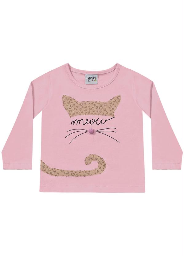 

Blusa Manga Longa Meow Rosa