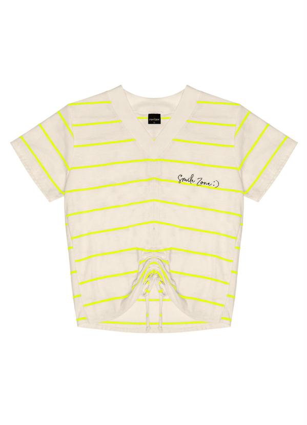 

Blusa Juvenil Listrado Neon Bege