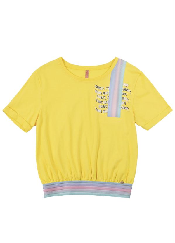 

Blusa Manga Curta com Elástico Amarelo