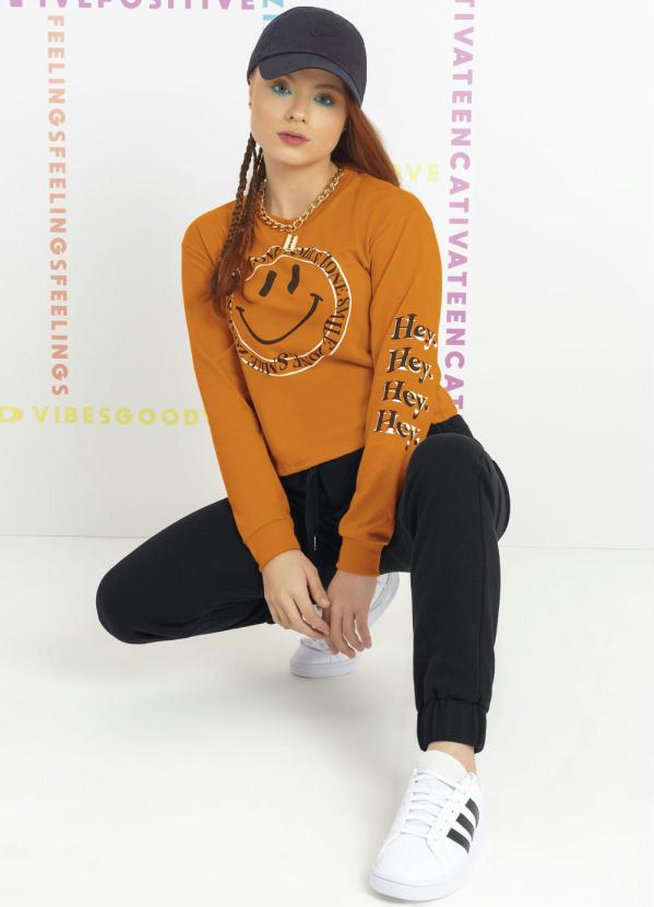 

Blusa Manga Longa em Meia Malha Laranja