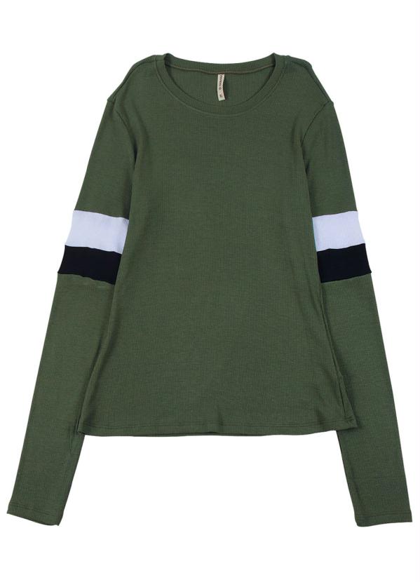 

Blusa Manga Longa em Ribana Verde