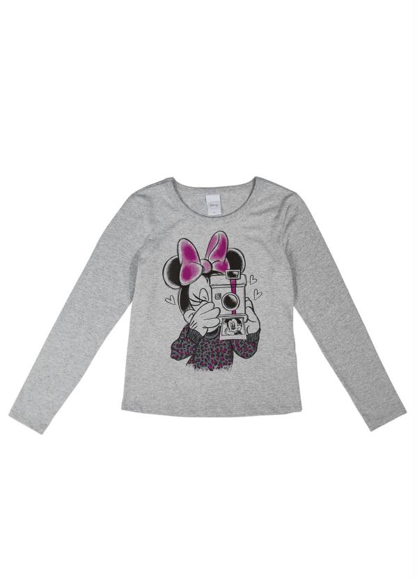 

Blusa Manga Longa Estampada Cinza