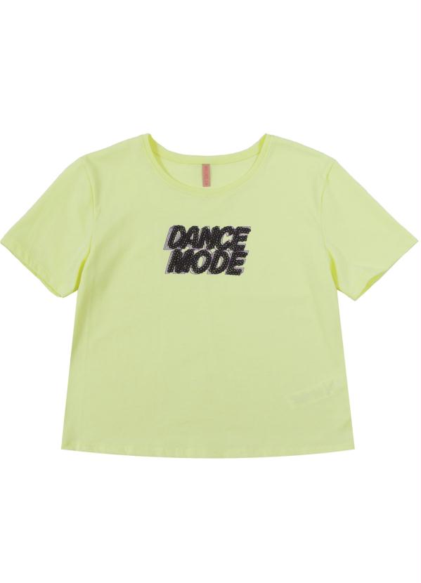 

T-Shirt com Bordado de Lantejoulas Verde