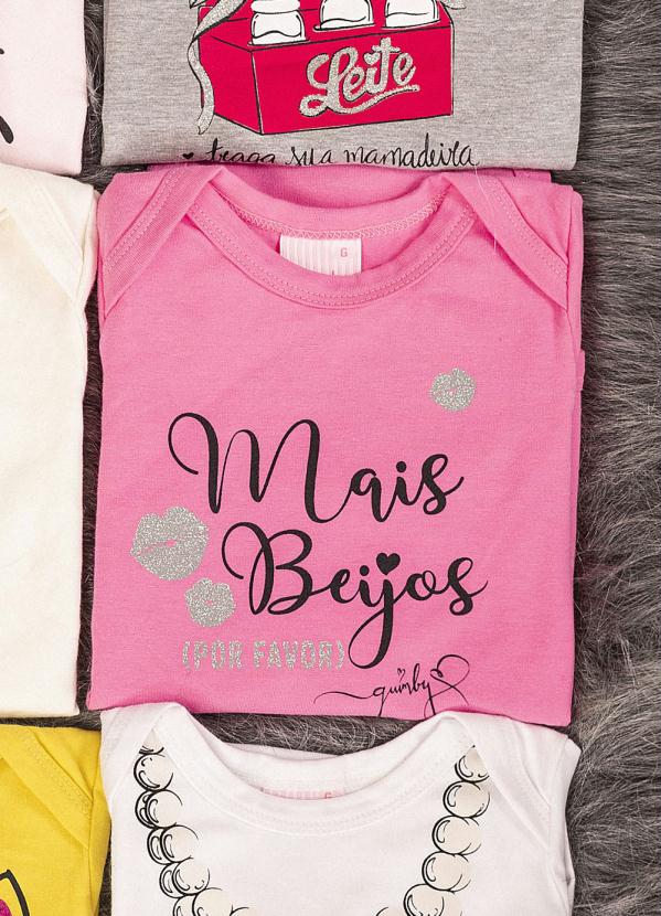 

Body Infantil Manga Longa Frases Rosa