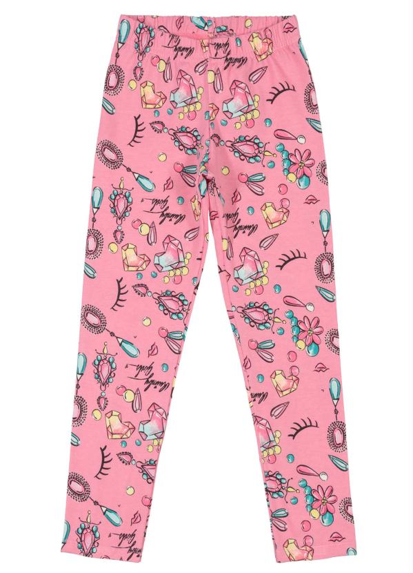 

Calça Legging Infantil Estampada Rosa