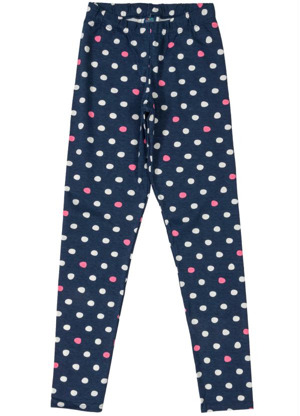 

Calça Legging Infantil Poá Azul