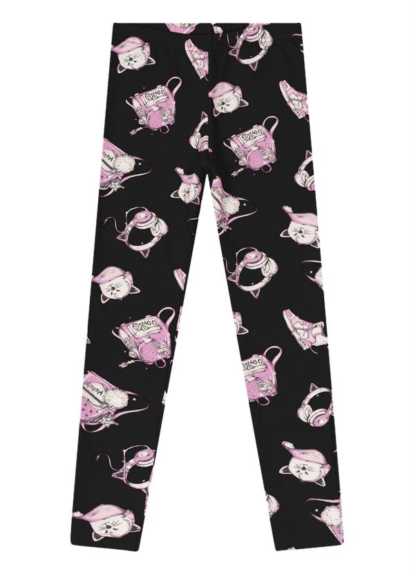 

Legging Infantil Estampada Preto