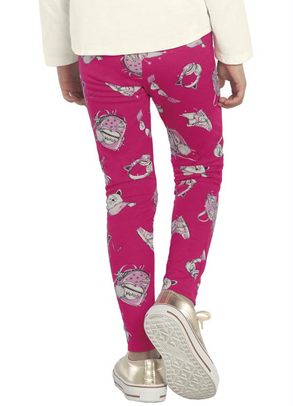 

Legging Infantil Estampada Rosa