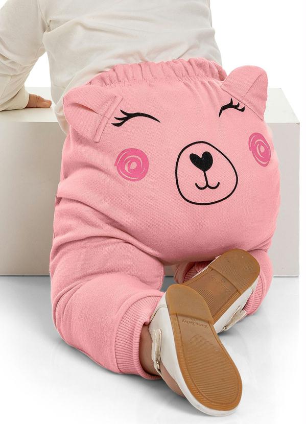 

Calça Infantil Cute Bear Rosa