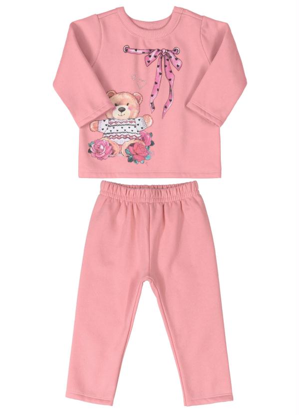 

Conjunto Bebê Moletom Ursinho Rosa