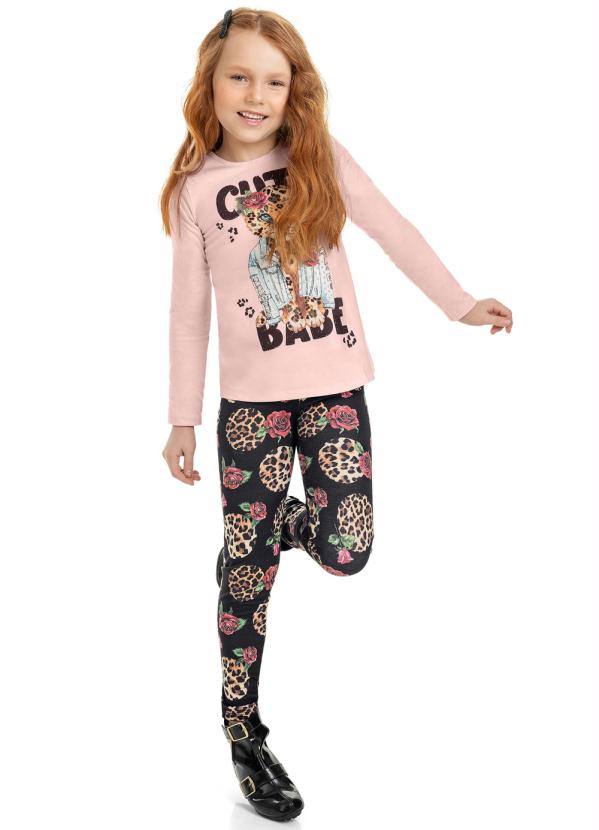 

Conjunto Infantil Animal Print Rosa