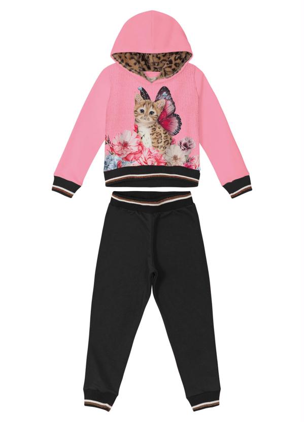 

Conjunto Infantil com Calça Jogger Rosa