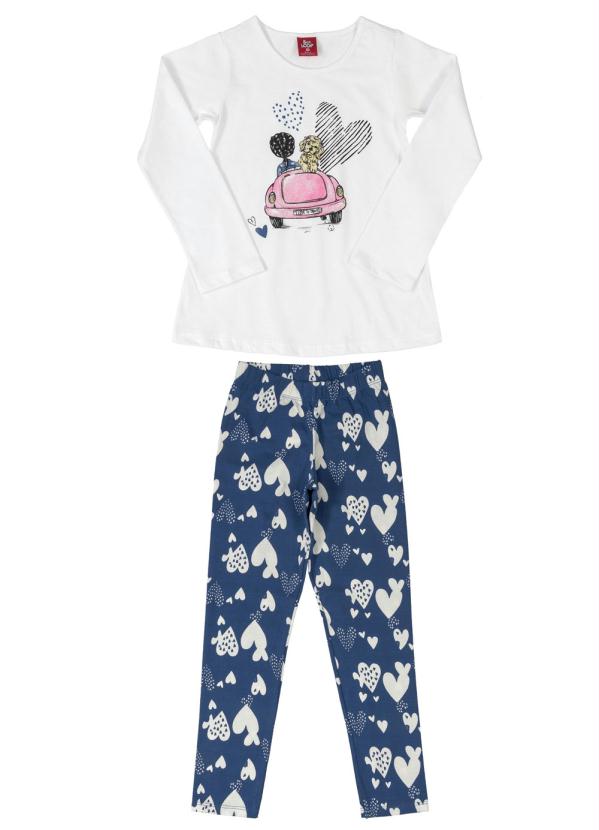 

Conjunto Infantil Corações Branco