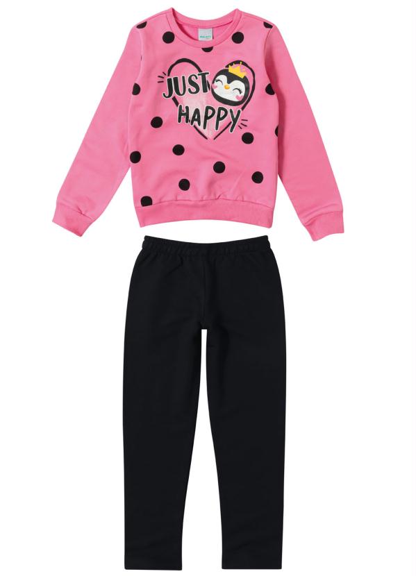 

Conjunto Rosa Just Happy em Moletom Menina