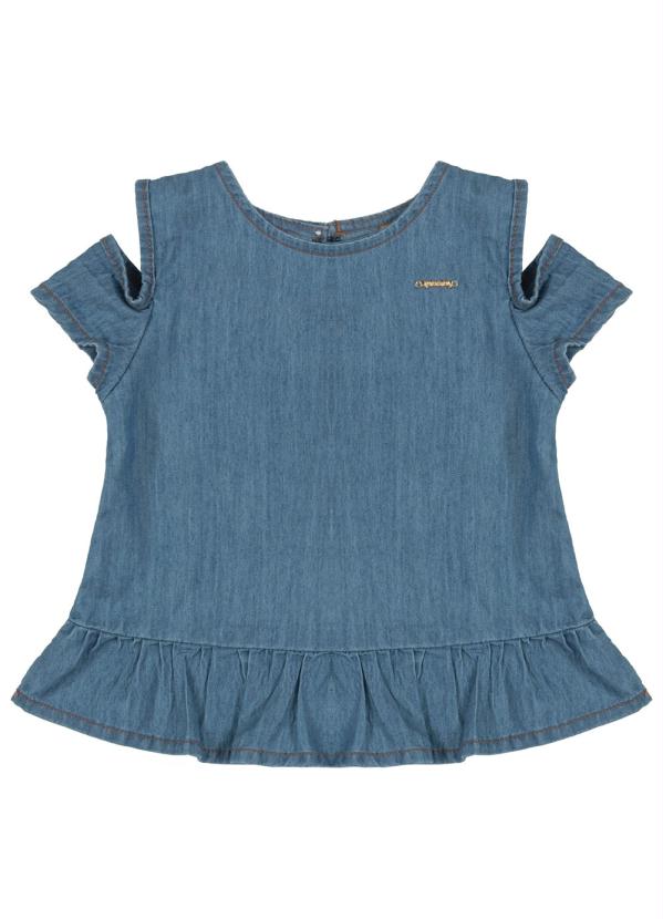 

Conjunto Bebê Bata e Calcinha Jeans Azul