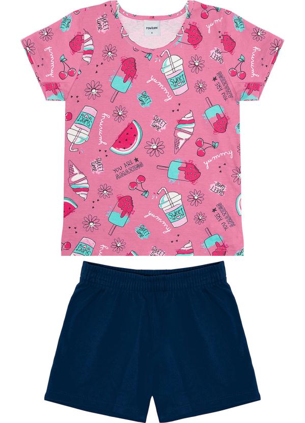 

Conjunto Blusa com Shorts Rosa