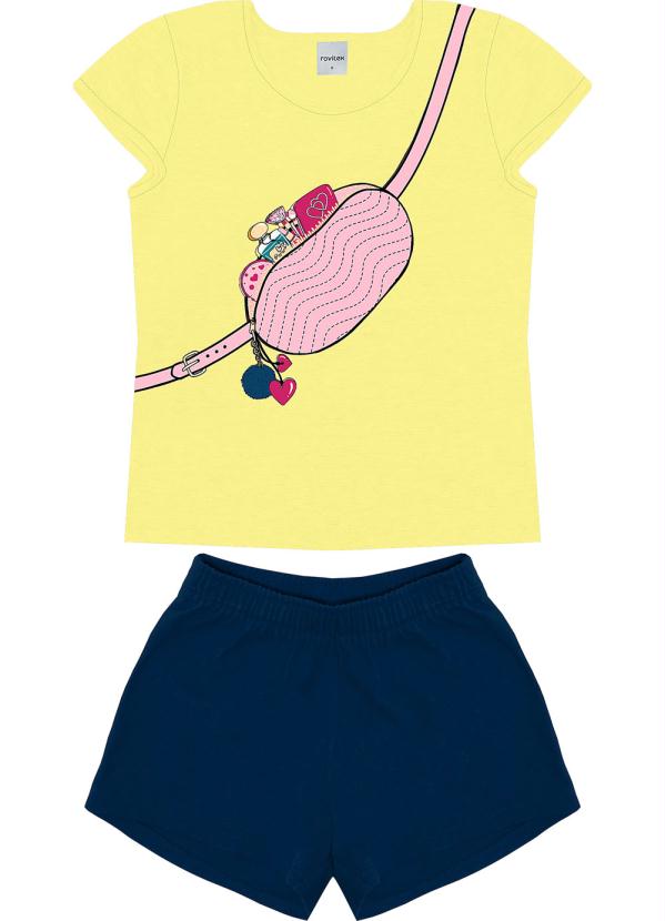 

Conjunto Blusa com Shorts Rovitex Kids Amarelo