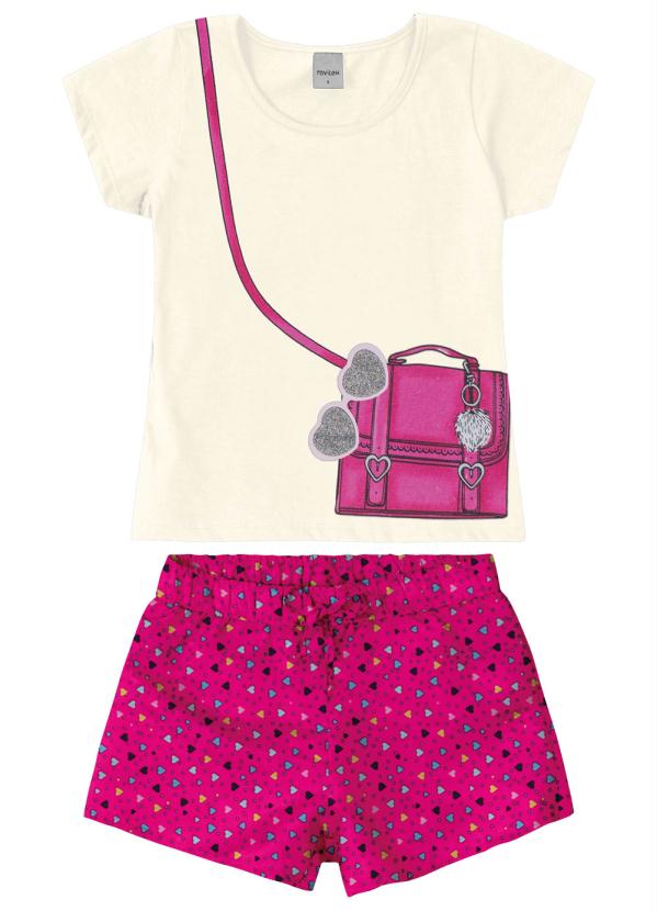 

Conjunto Blusa com Shorts Rovitex Kids Bege