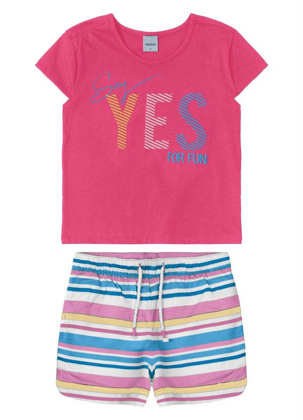 

Conjunto Blusa com Shorts Rovitex Kids Rosa