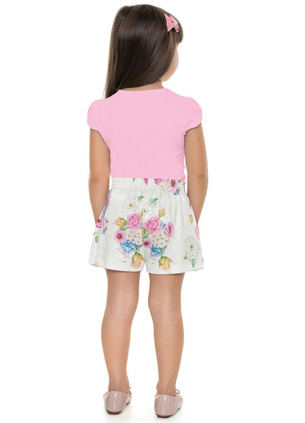 

Conjunto Blusa e Short Estampado Rosa