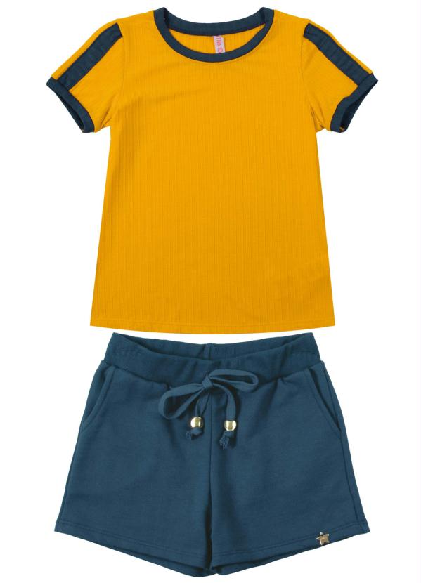 

Conjunto Blusa e Shorts com Bolso Amarelo