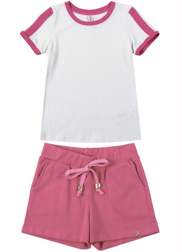 

Conjunto Blusa e Shorts com Bolso Branco