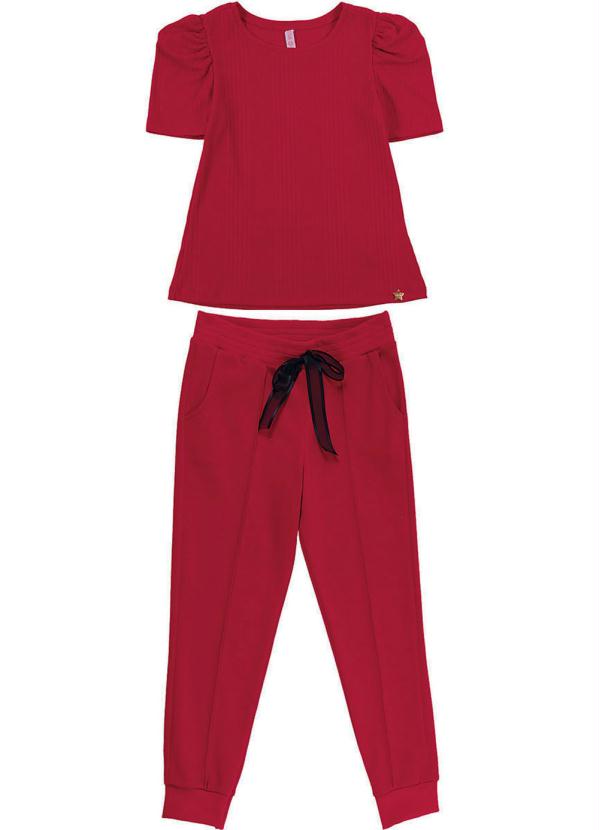 

Conjunto Blusa Manga Curta e Calça Vermelho