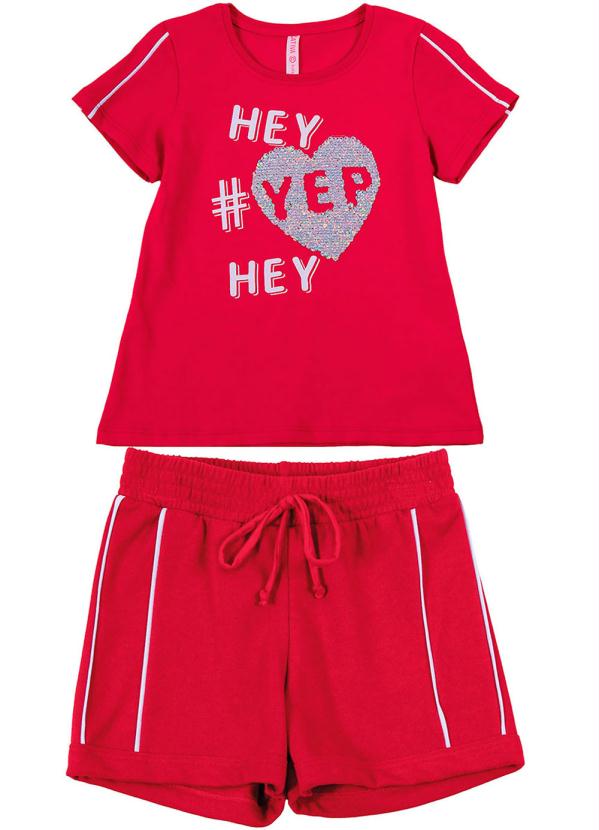 

Conjunto Blusa Manga Curta e Short Vermelho