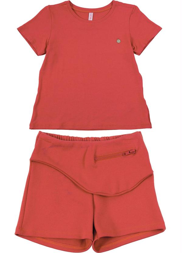 

Conjunto Blusa Manga Curta e Short Vermelho