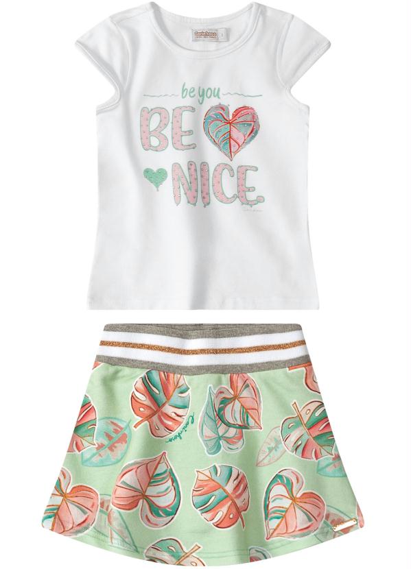 

Conjunto Branco Be Nice em Moletom Menina