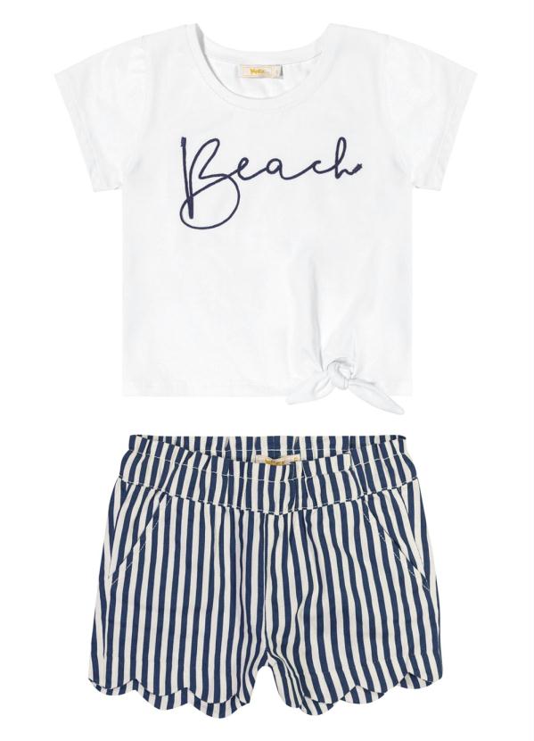 

Conjunto Infantil Blusa com Shorts Branco