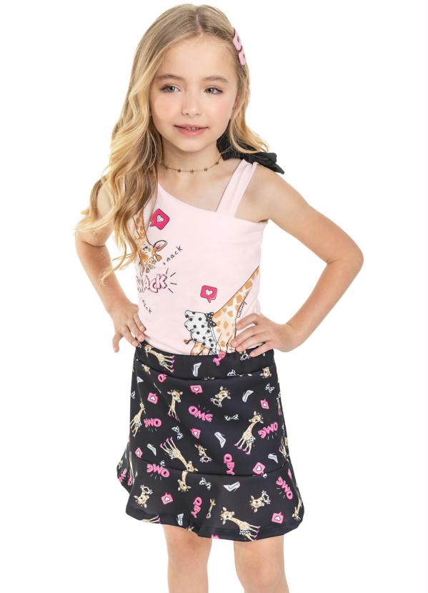 

Conjunto Infantil Blusa e Saia Rosa