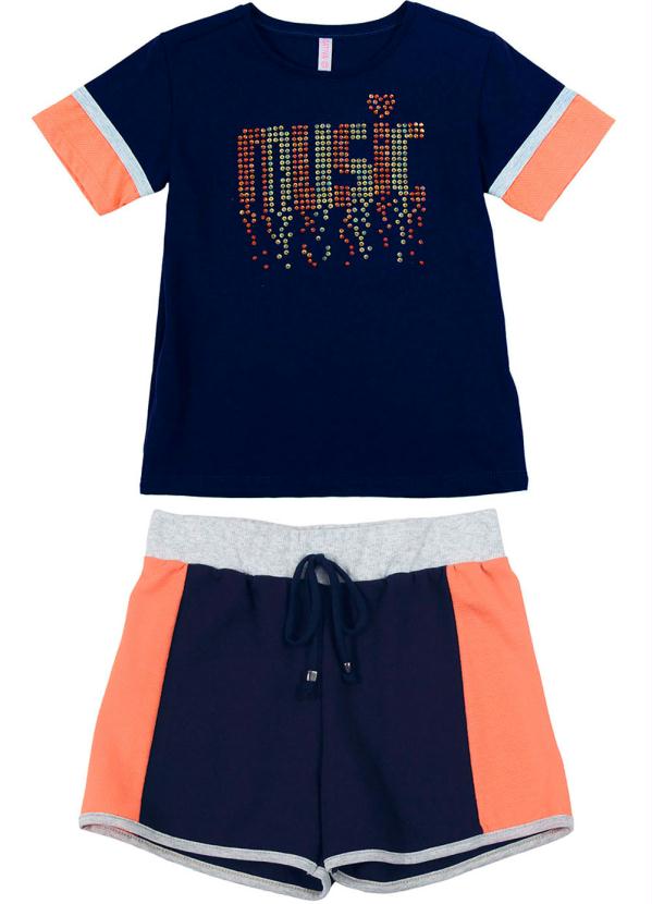 

Conjunto Infantil com Blusa e Short Azul