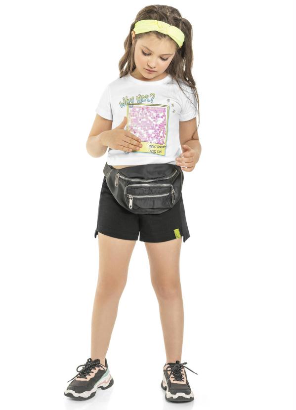 

Conjunto Infantil Cropped e Short Branco