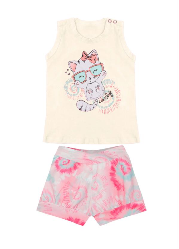 

Conjunto Infantil Feminino Cat Bege