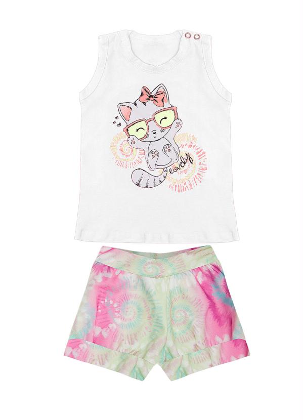 

Conjunto Infantil Feminino Cat Branco