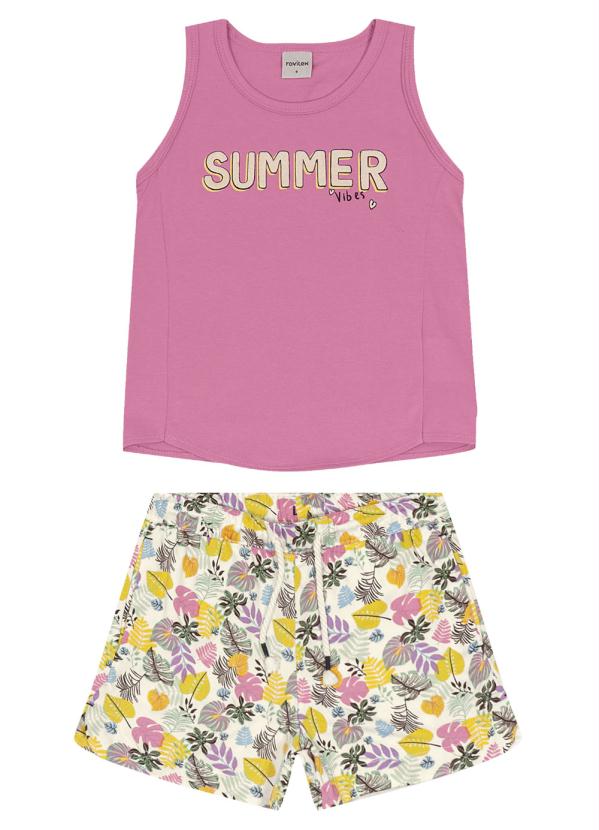 

Conjunto Infantil Summer Roxo