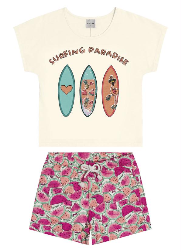 

Conjunto Infantil Surf Bege