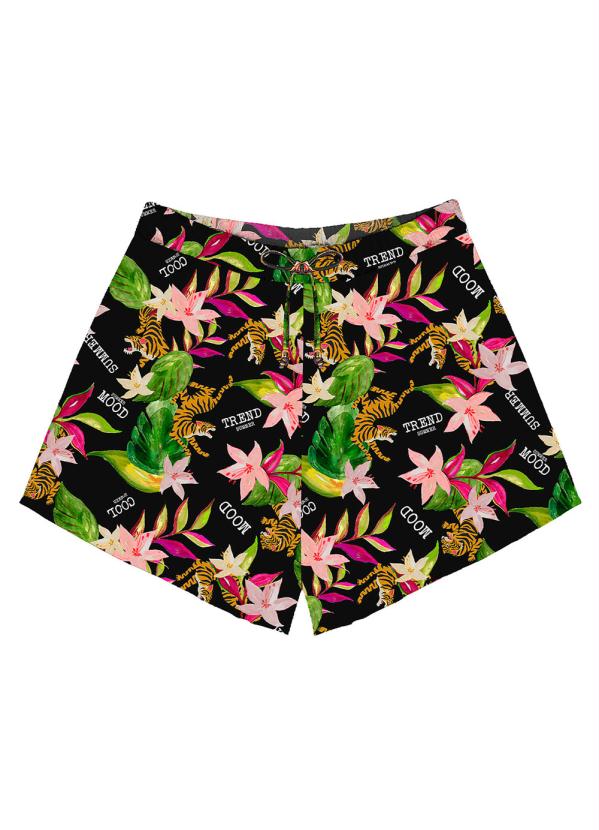 

Shorts Juvenil Estampado Preto